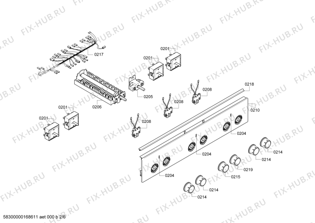 Взрыв-схема плиты (духовки) Bosch HCE624128U - Схема узла 02