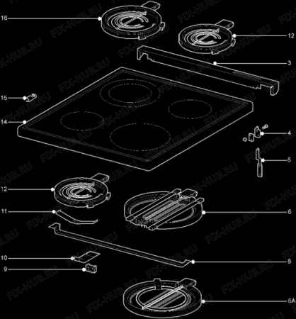 Взрыв-схема плиты (духовки) Aeg 3215V-W - Схема узла Hob 271
