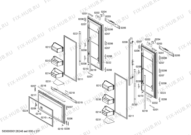 Схема №6 RY491200 с изображением Монтажный набор для холодильника Bosch 00664198