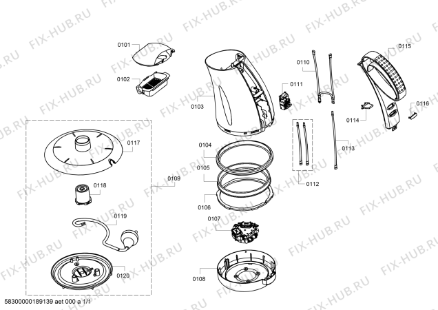 Схема №1 Z333 с изображением Ручка для чайника (термопота) Zelmer 00792297