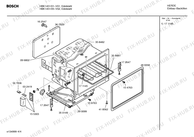 Схема №4 HBK1451 с изображением Панель управления для духового шкафа Bosch 00437127