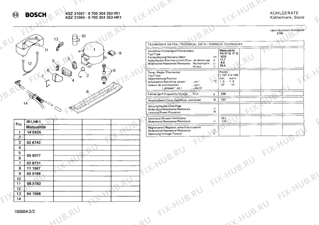 Взрыв-схема холодильника Bosch 0700304352 KSZ31007 - Схема узла 02