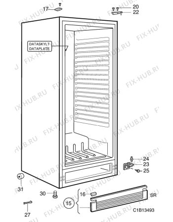 Взрыв-схема холодильника Electrolux ER8416C - Схема узла C10 Cabinet