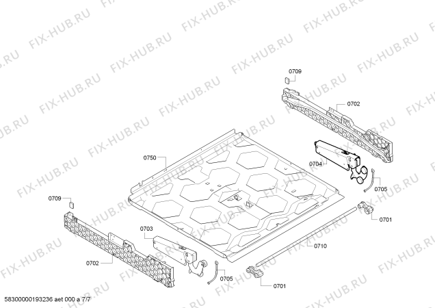 Взрыв-схема плиты (духовки) Neff B44S53N5GB - Схема узла 07