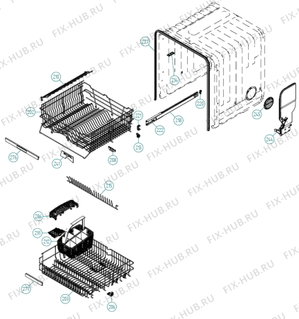 Схема №4 DM730 SE   -White Bi Soft (900001388, DW70.3) с изображением Панель для электропосудомоечной машины Gorenje 343005
