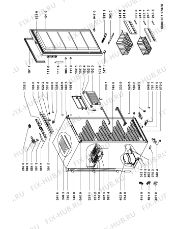 Схема №1 AFE 286/G с изображением Часть корпуса для холодильной камеры Whirlpool 481944099398