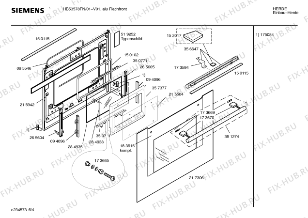 Схема №4 HB53578FN с изображением Инструкция по эксплуатации для духового шкафа Siemens 00585415