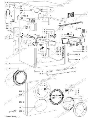 Схема №2 WAK 6755 B с изображением Обшивка для стиралки Whirlpool 480111102971