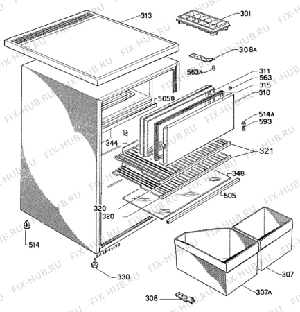 Взрыв-схема холодильника Unknown ZFC163T - Схема узла C10 Cabinet/Interior