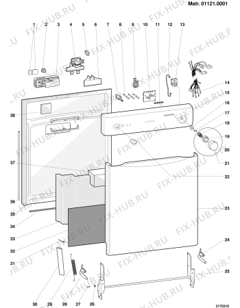 Схема №2 LSE620TK (F023495) с изображением Панель управления для электропосудомоечной машины Indesit C00083082