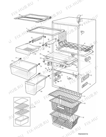 Взрыв-схема холодильника Electrolux ENB5298XREEN - Схема узла Section 4