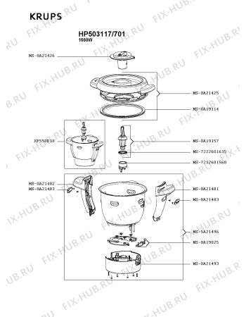 Схема №2 HP503117/701 с изображением Крышечка для кухонного комбайна Krups MS-0A21425