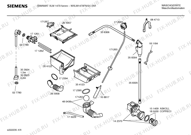 Взрыв-схема стиральной машины Siemens WXLM1470FN Siwamat XLM 1470 furore - Схема узла 04