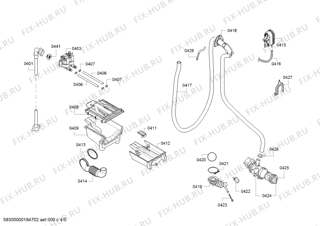 Взрыв-схема стиральной машины Bosch WAK24160SG Serie 4 - Схема узла 04