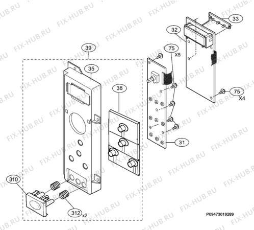 Взрыв-схема микроволновой печи Electrolux EMS1760X - Схема узла Section 2