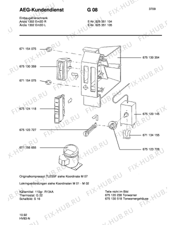 Взрыв-схема холодильника Aeg ARC1302 E-M3D (L) - Схема узла Freezer cooling system