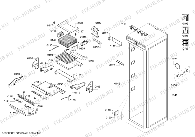Схема №6 RF463202 с изображением Контейнер для кубиков льда для холодильника Bosch 00709445