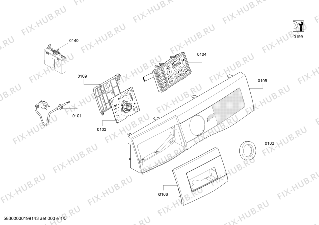 Схема №4 WAU286690W с изображением Дисплейный модуль для стиралки Bosch 10001435