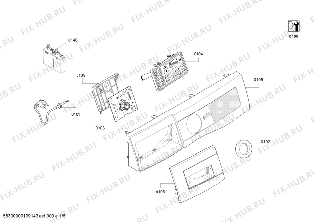 Схема №4 WAU286690W с изображением Панель управления для стиралки Bosch 11016634