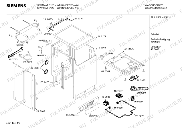 Схема №3 WP81200SN SIWAMAT 8120 с изображением Инструкция по эксплуатации для стиралки Siemens 00523812