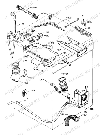 Взрыв-схема стиральной машины Zanussi FL1022C - Схема узла Water equipment