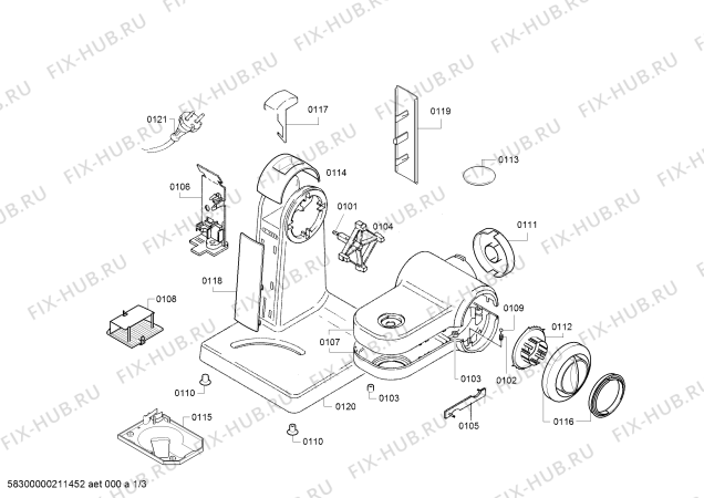 Схема №1 MUM4415JP с изображением Соединительный кабель для кухонного комбайна Bosch 00754422