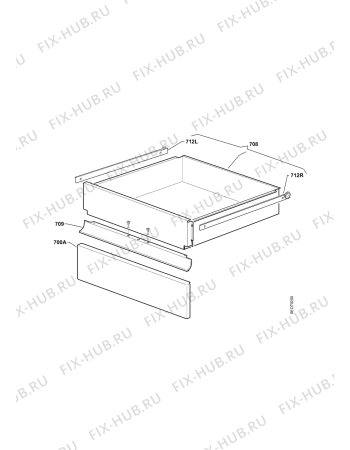 Взрыв-схема плиты (духовки) Electrolux EBVGL4X CN - Схема узла Drawer