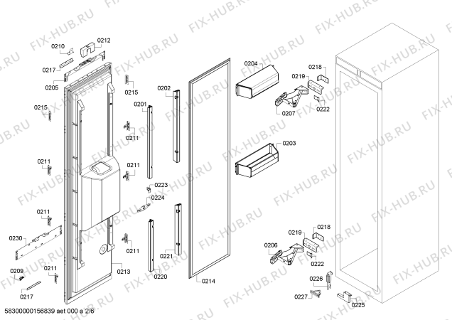 Схема №6 RF463201 с изображением Ванна для холодильника Bosch 00652142