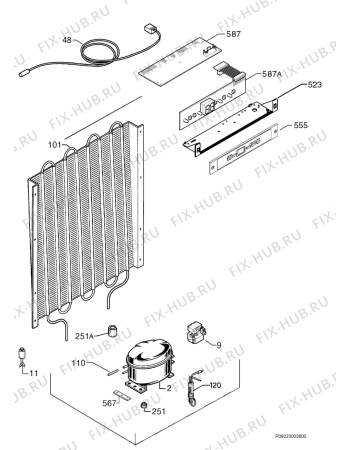 Взрыв-схема холодильника Aeg Electrolux AG98850-4I - Схема узла Cooling system 017