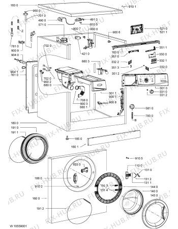 Схема №2 AWO/D 7086/-30 WP с изображением Блок управления для стиралки Whirlpool 481074291286