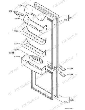 Взрыв-схема холодильника Zanussi Electrolux ZK25/9R3 - Схема узла Door 003