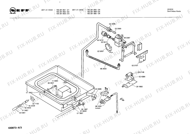 Схема №5 195301984 2071.41HESX с изображением Панель для плиты (духовки) Bosch 00115003