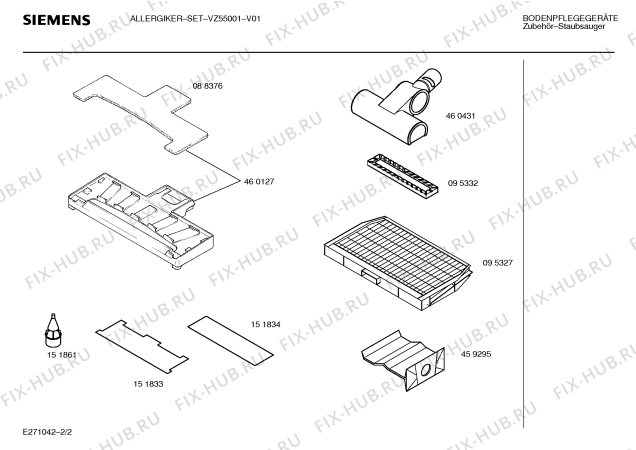 Схема №2 VZ55001 с изображением Рамка для электропылесоса Siemens 00095332