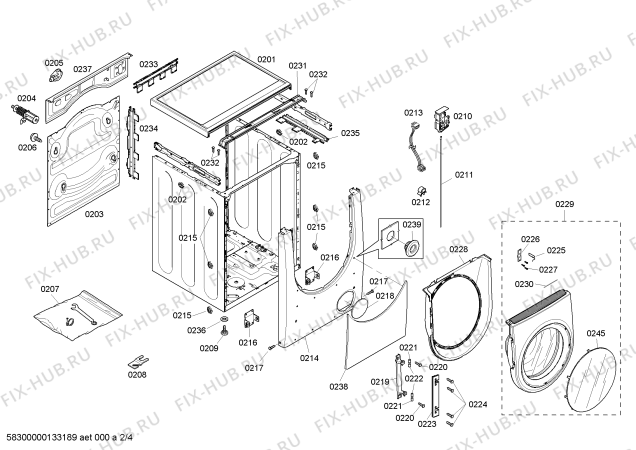 Взрыв-схема стиральной машины Bosch WFMC8440UC Nexxt 800 Series - Схема узла 02