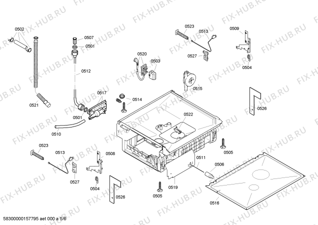 Схема №5 VVD64N03EU с изображением Рамка для посудомоечной машины Bosch 00706439