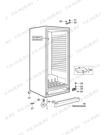 Взрыв-схема холодильника Zanussi ZC320RM - Схема узла C10 Cabinet
