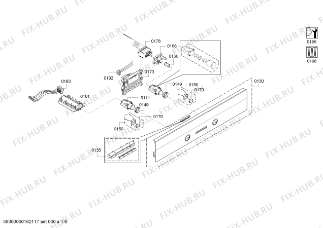Схема №5 HB13AB550B с изображением Панель управления для плиты (духовки) Siemens 00701103