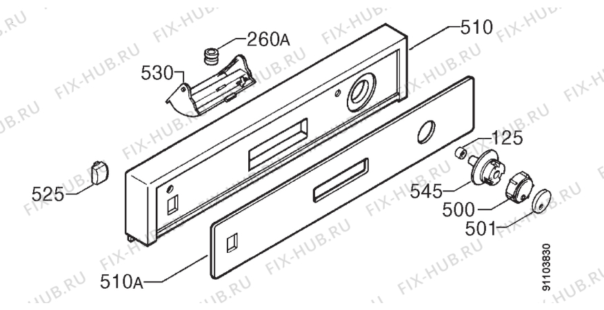 Взрыв-схема посудомоечной машины Zanussi ZDM6714W - Схема узла Command panel 037