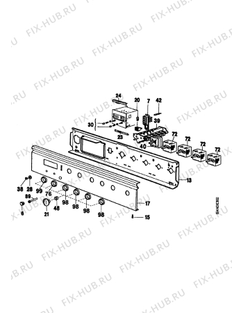 Взрыв-схема плиты (духовки) Electrolux EK6465/5 - Схема узла Command panel 037