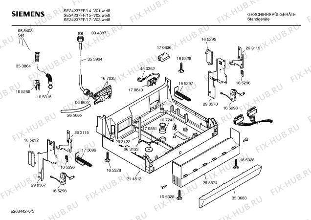 Схема №4 SE24237FF с изображением Инструкция по эксплуатации для посудомойки Siemens 00580702