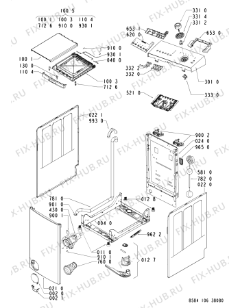 Схема №2 LTE 1068 EG с изображением Декоративная панель для стиралки Whirlpool 480110100111