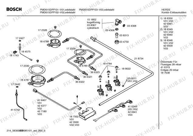 Взрыв-схема плиты (духовки) Bosch PMD615DPP Bosch - Схема узла 02