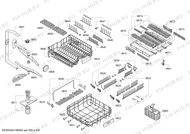 Взрыв-схема посудомоечной машины Siemens SN46N596EU - Схема узла 06