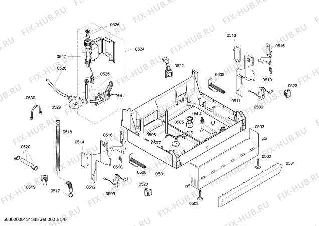 Схема №2 SE45E833SK с изображением Передняя панель для посудомойки Siemens 00663815