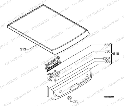 Взрыв-схема посудомоечной машины Electrolux ESF46010 - Схема узла Command panel 037