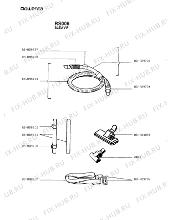 Взрыв-схема пылесоса Rowenta RS006 - Схема узла RS006LU_.__2