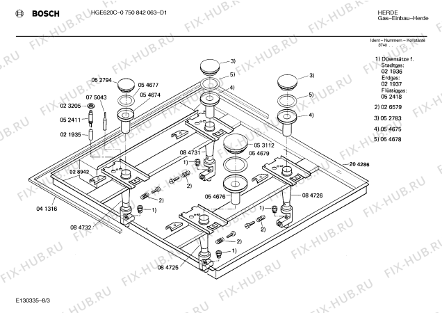Схема №5 195302271 2071.41ES с изображением Газовый кран для плиты (духовки) Bosch 00084730