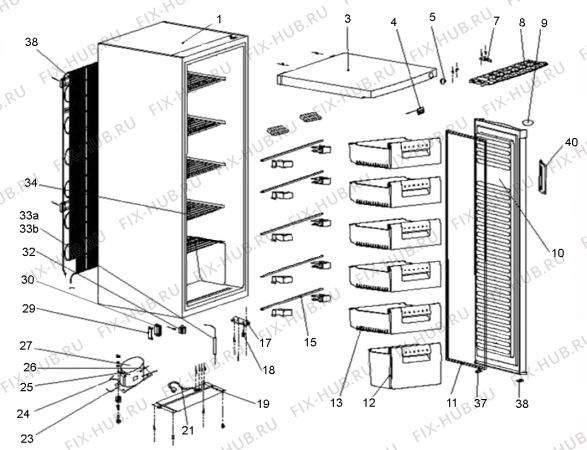 Схема №1 KF4151AW (339138, ZOS19263) с изображением Декоративная панель для холодильной камеры Gorenje 355522