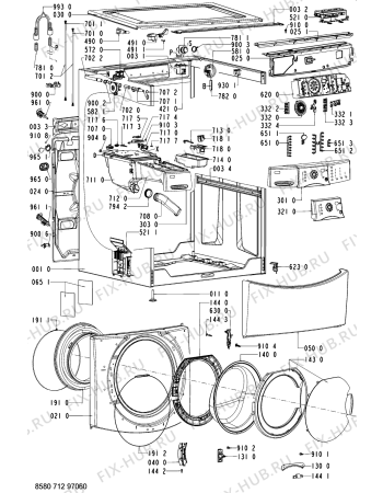 Схема №2 712 AF/AP с изображением Обшивка для стиралки Whirlpool 481245214977