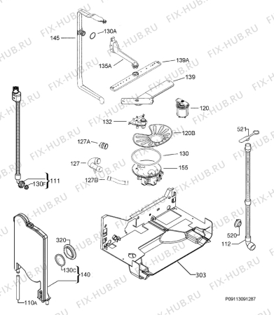 Взрыв-схема посудомоечной машины Aeg Electrolux F55400W0P - Схема узла Hydraulic System 272